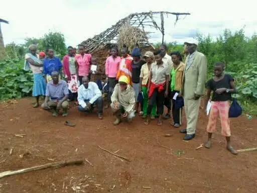 Community members at an OTEGA Foundation agriculture empowerment activity in Oloitotok