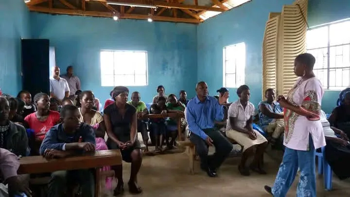 Women learning small business management at an OTEGA Foundation training in 2024